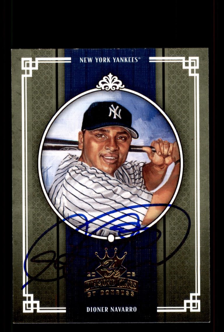 Signed Baseball Card Auto Dioner Navarro 2005 Donruss Diamond Kings #248 Yankees