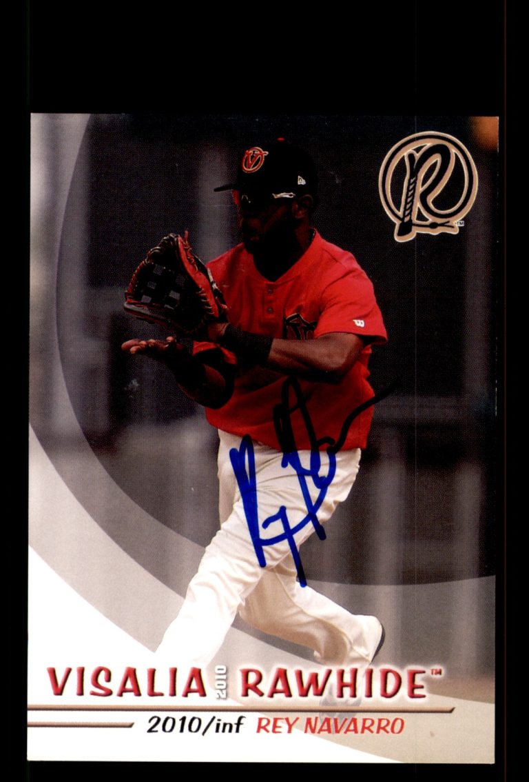 Signed Baseball Card Auto Rey Navarro 2010 Grandstand Visalia Rawhide