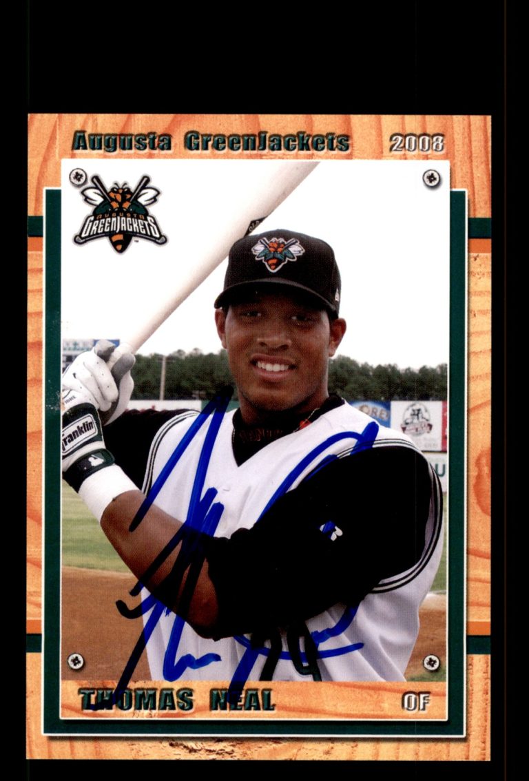 Signed Baseball Card Auto Thomas Neal 2008 Grandstand Augusta GreenJackets