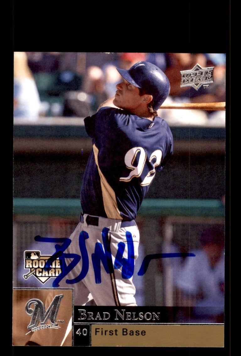 Signed Baseball Card Auto Brad Nelson 2009 Upper Deck #411 Milwaukee Brewers