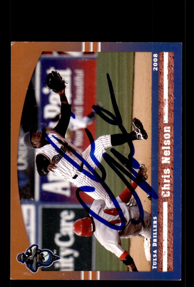 Signed Baseball Card Auto Chris Nelson 2008 Grandstand Tulsa Drillers
