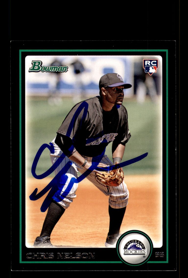 Signed Baseball Card Auto Chris Nelson 2010 Bowman #BDP24 Colorado Rockies