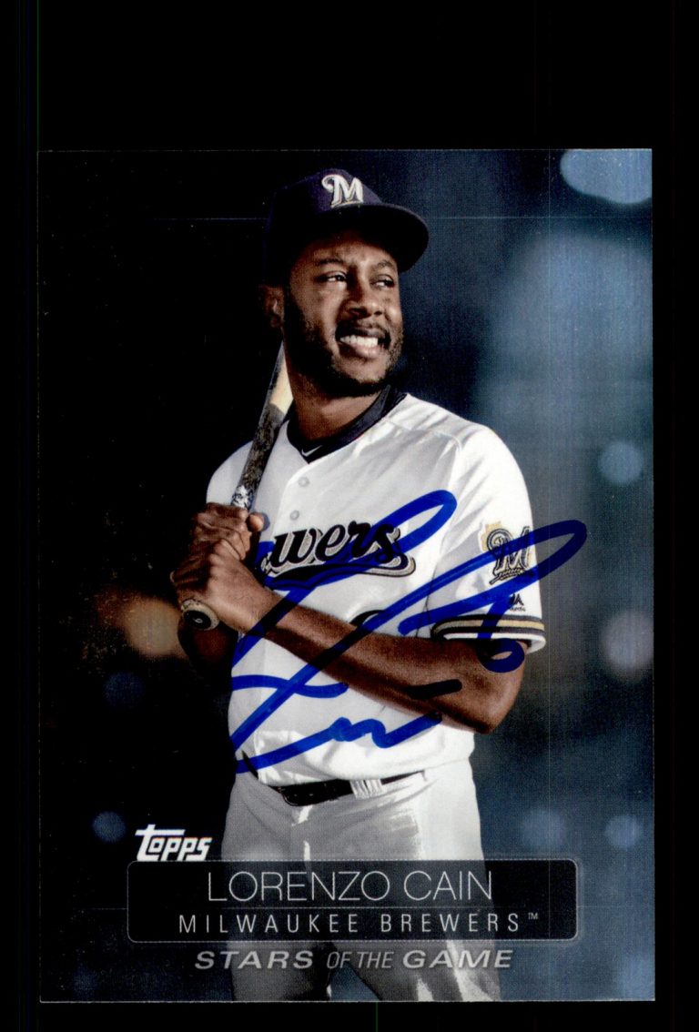Signed Baseball Card Auto Lorenzo Cain 2019 Topps #SSB-44 Milwaukee Brewers