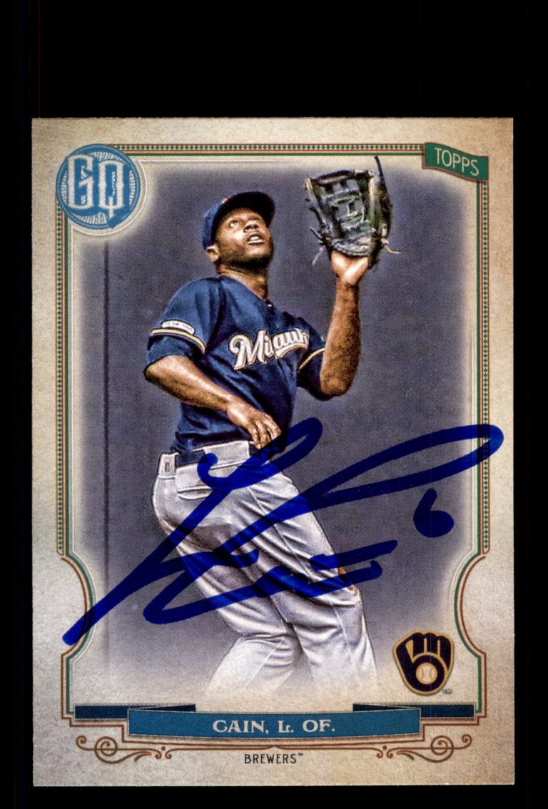 Signed Baseball Card Auto Lorenzo Cain 2020 Topps Gypsy Queen #141 Brewers