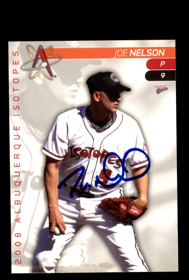 Signed Baseball Card Auto Joe Nelson 2008 MultiAd Albuquerque Isotopes MILB