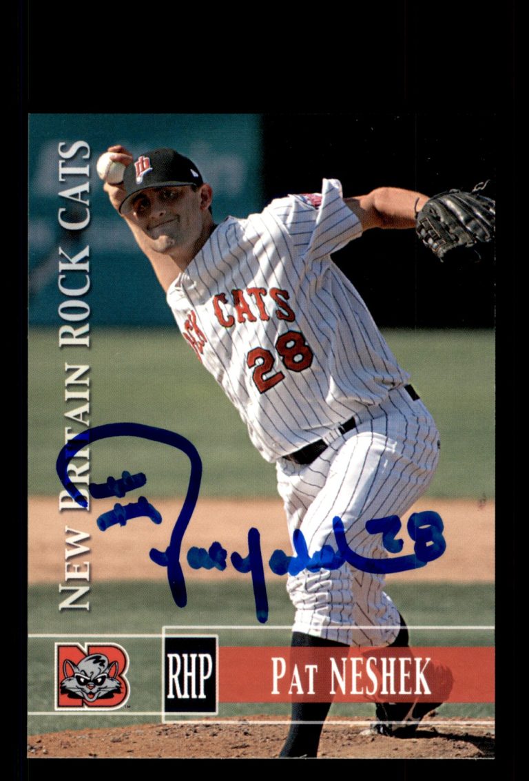 Signed Baseball Card Auto Pat Neshek 2005 Grandstand New Britain Rock Cats