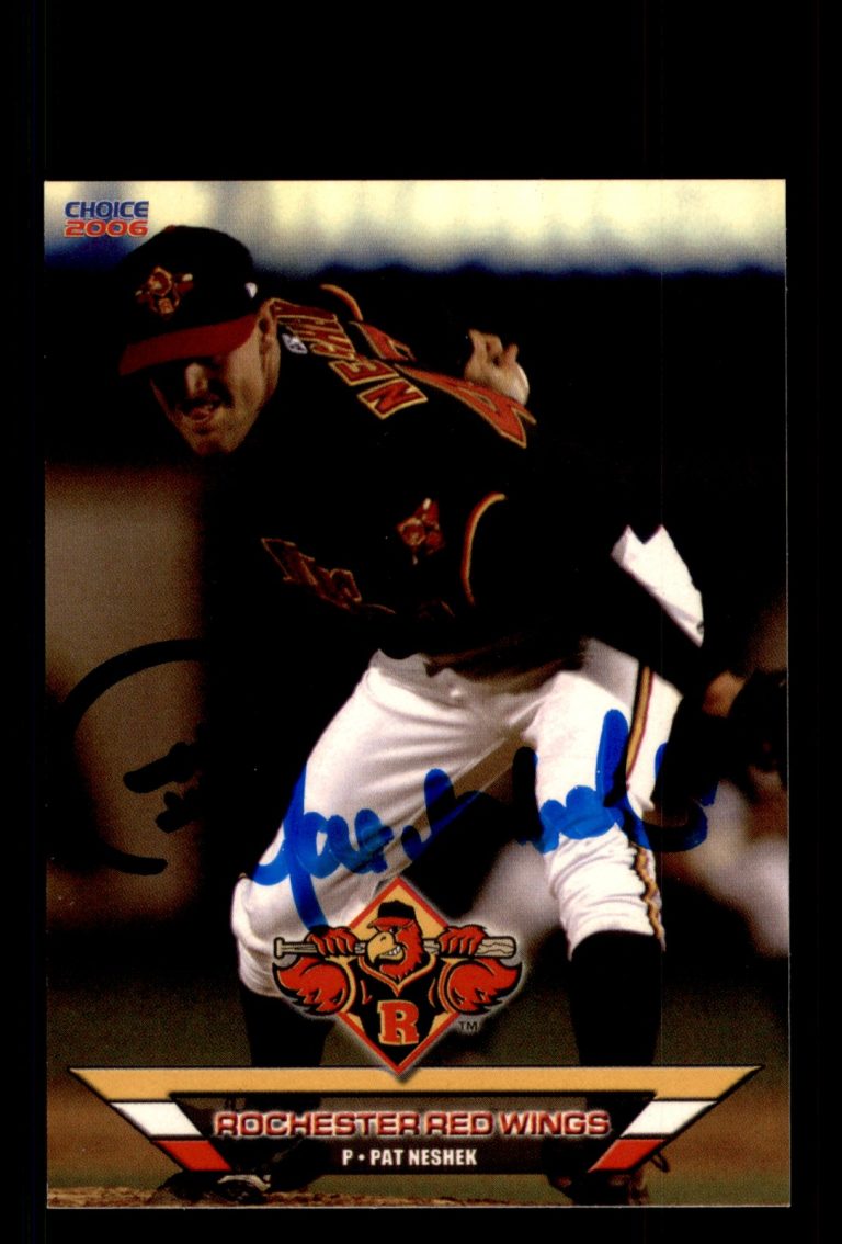 Signed Baseball Card Auto Pat Neshek 2006 Choice Rochester Red Wings