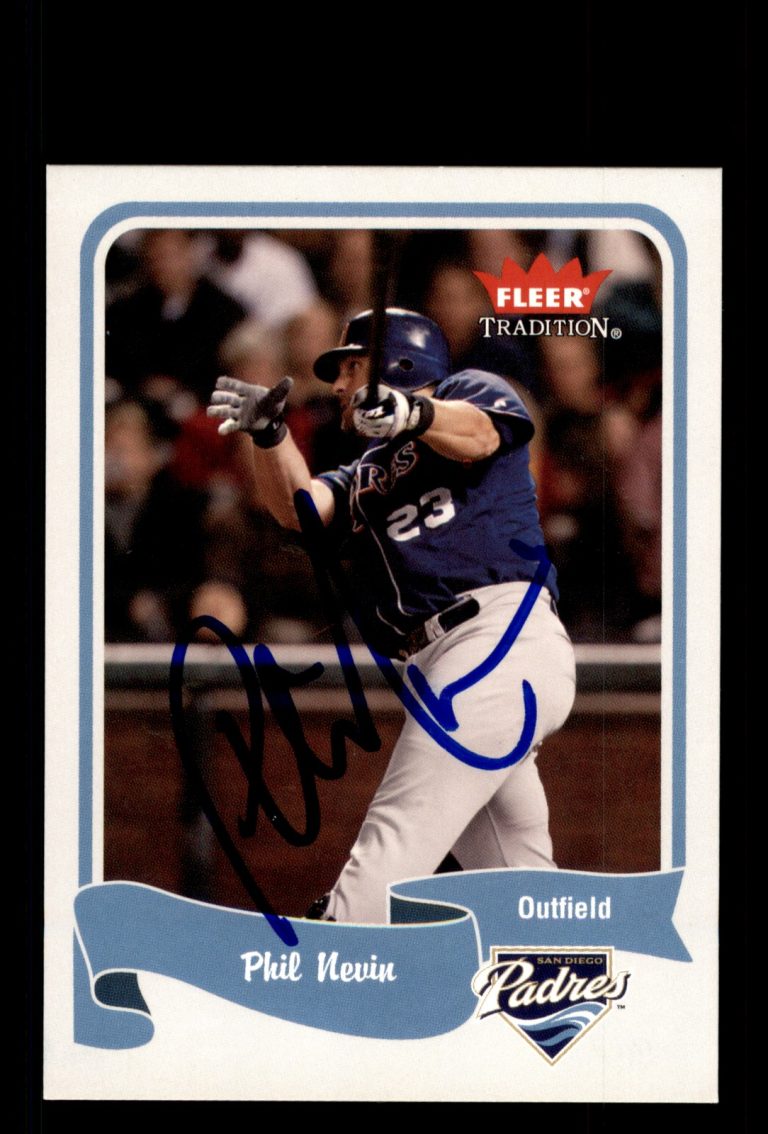 Signed Baseball Card Auto Phil Nevin 2004 Fleer Tradition #282 San Diego Padres