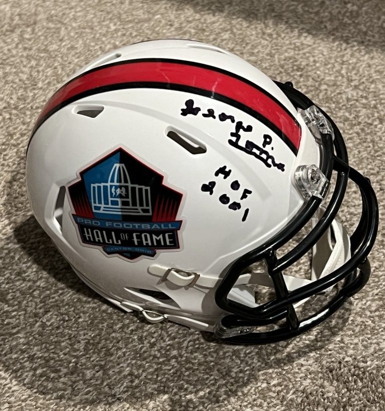 GEORGE TOMA SIGNED FOOTBALL HOF 2001 MINI HELMET KANSAS CITY KC CHIEFS JSA COA