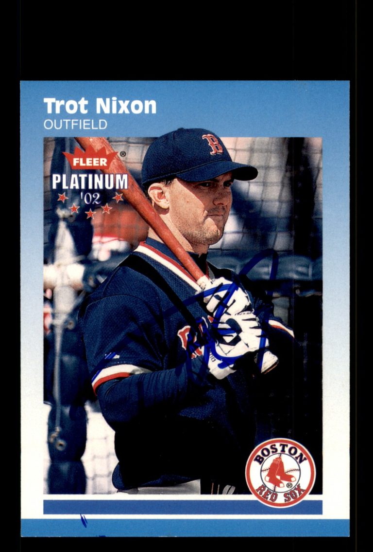 Signed Baseball Card Auto Trot Nixon 2002 Fleer Platinum #120 Boston Red Sox