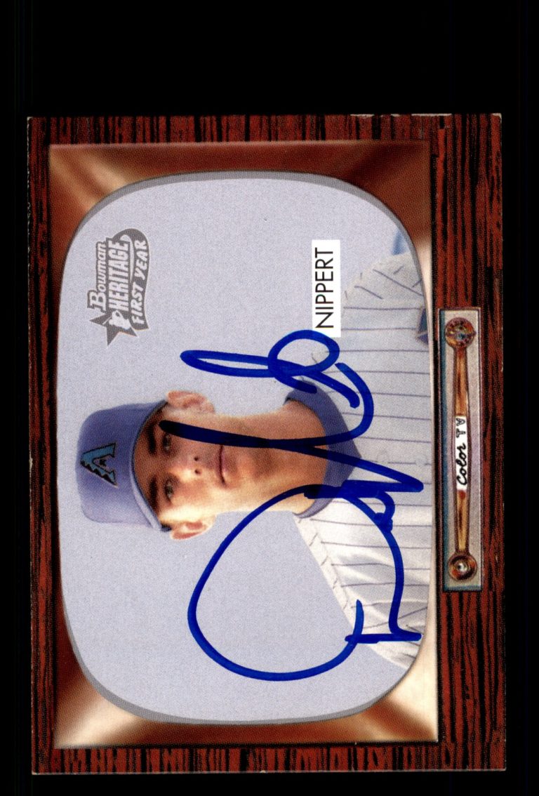 Signed Baseball Card Auto Dustin Nippert 2004 Bowman Heritage #344 Diamondbacks