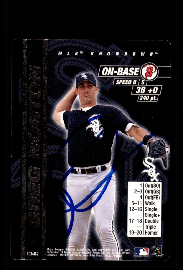 Signed Baseball Card Auto Greg Norton 2000 MLB Showdown #103 Chicago White Sox