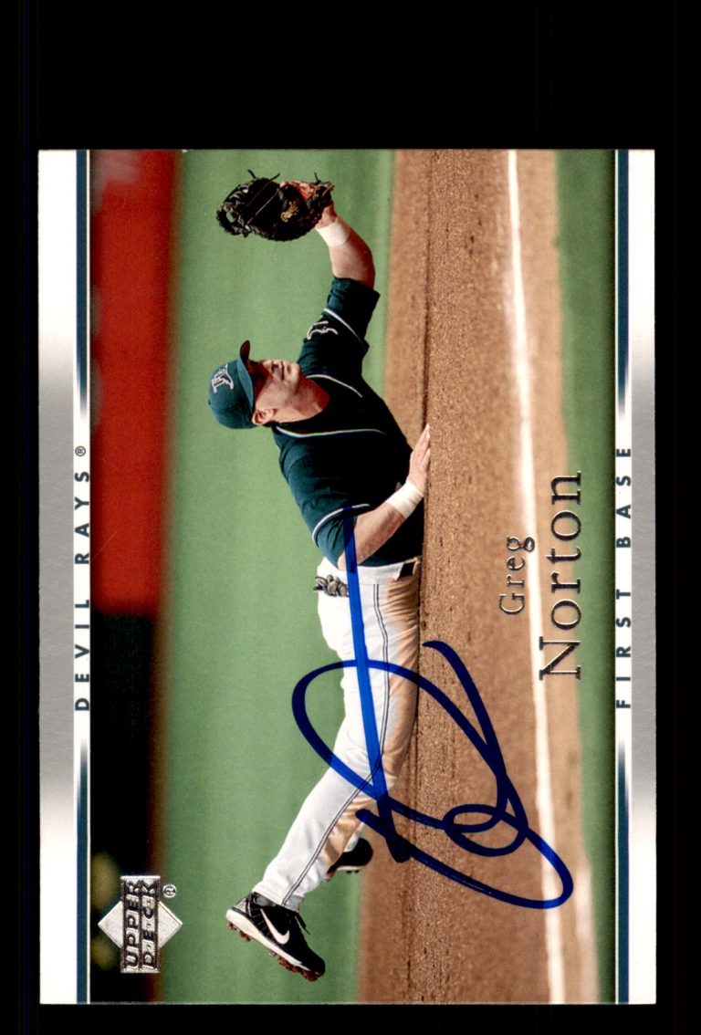 Signed Baseball Card Auto Greg Norton 2007 Upper Deck #208 Tampa Bay Devil Rays