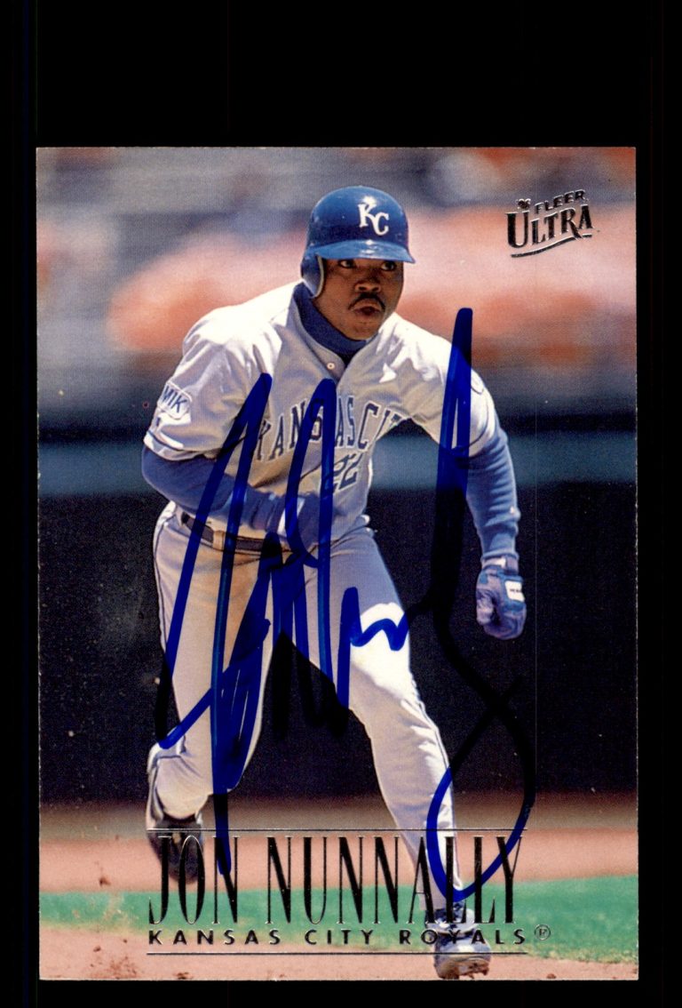 Signed Baseball Card Auto Jon Nunnally 1996 Ultra #75 Kansas City Royals