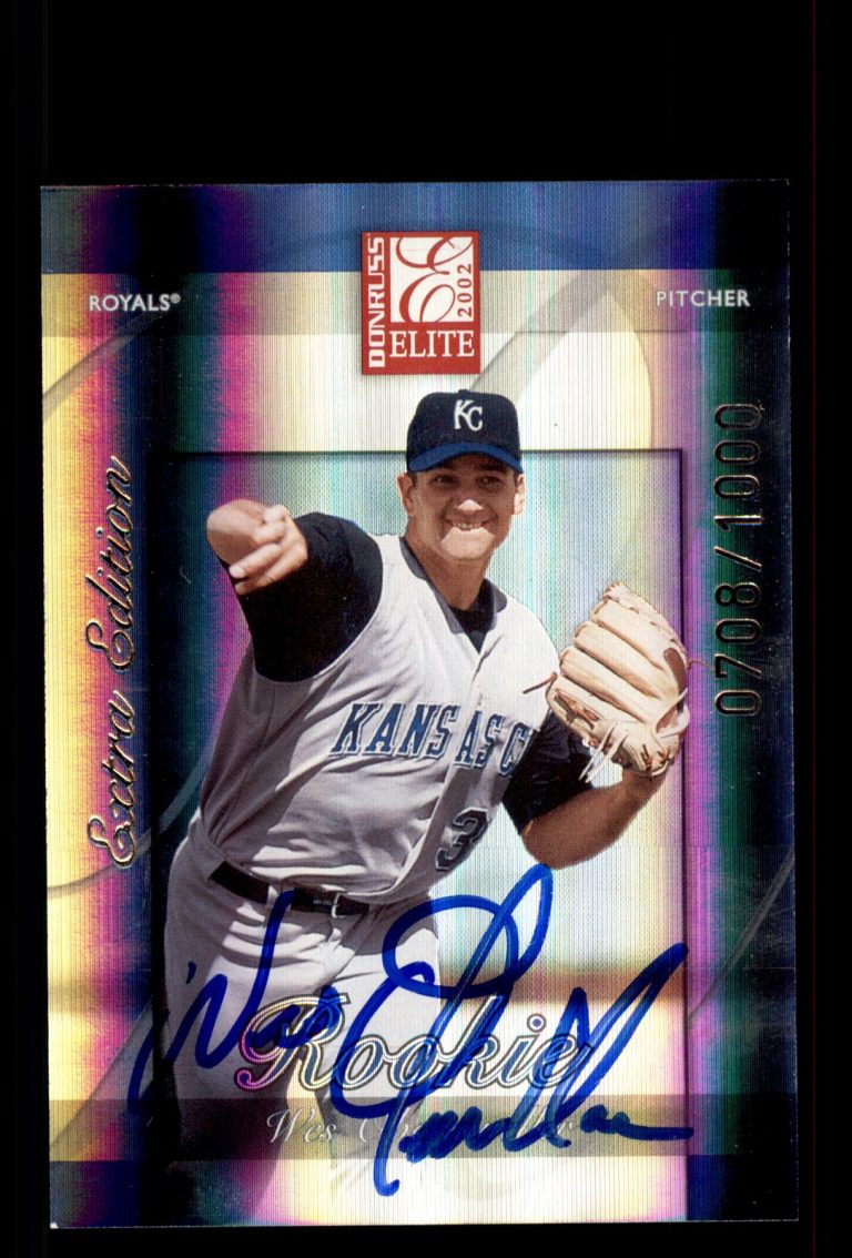 Signed Baseball Card Auto Wes Obermueller 2002 Donruss Elite #246 Royals