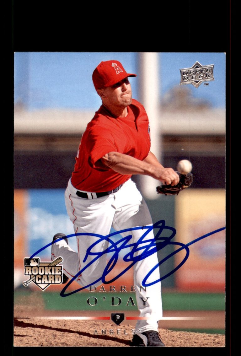 Signed Baseball Card Auto Darren O'Day 2008 Upper Deck #719 Los Angeles Angels