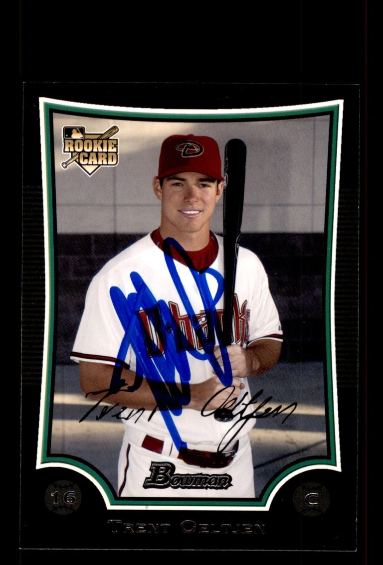 Signed Baseball Card Auto Trent Oeltjen 2009 Bowman #BDP5 Arizona Diamondbacks