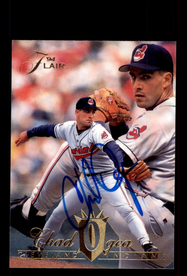 Signed Baseball Card Auto Chad Ogea 1994 Flair #287 Cleveland Indians