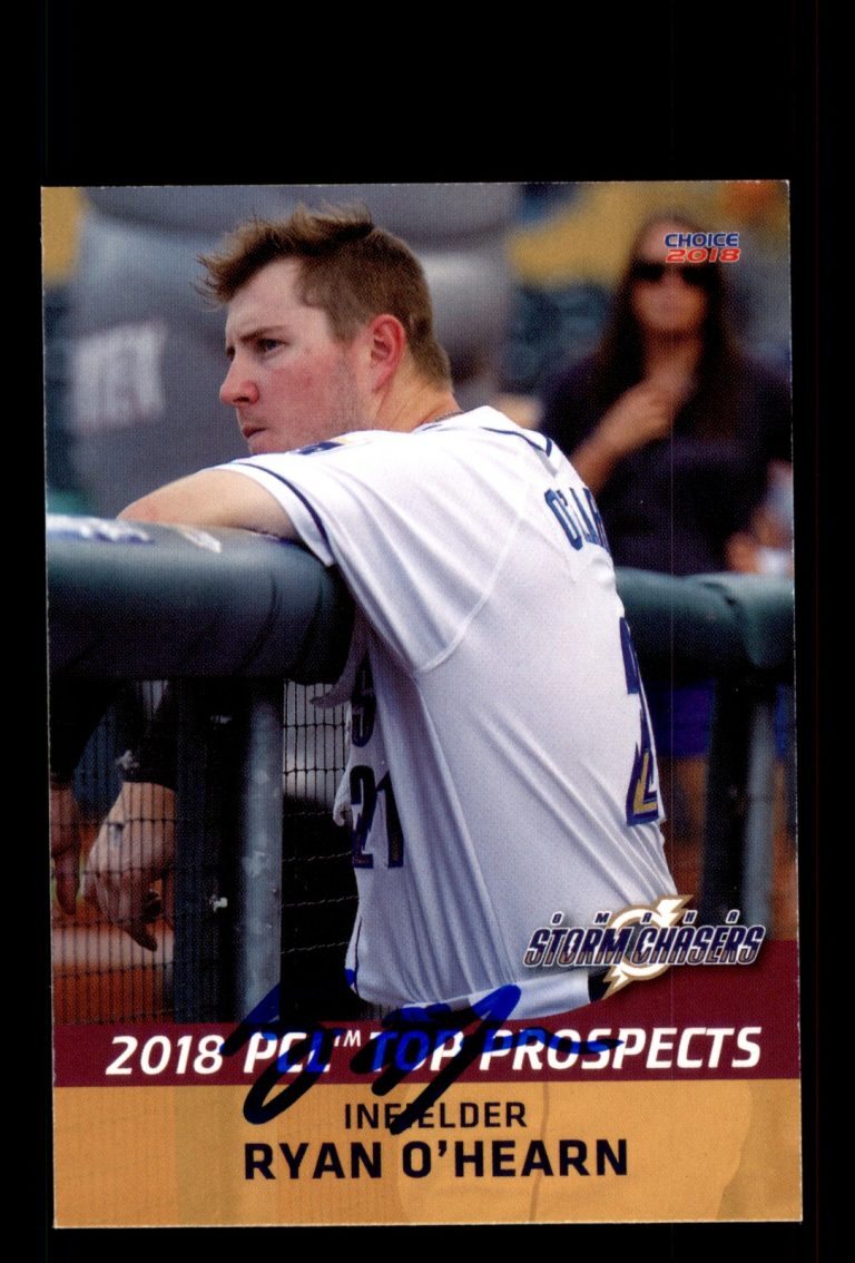 Signed Baseball Card Auto Ryan O'Hearn 2018 Pacific Coast League Top Prospects