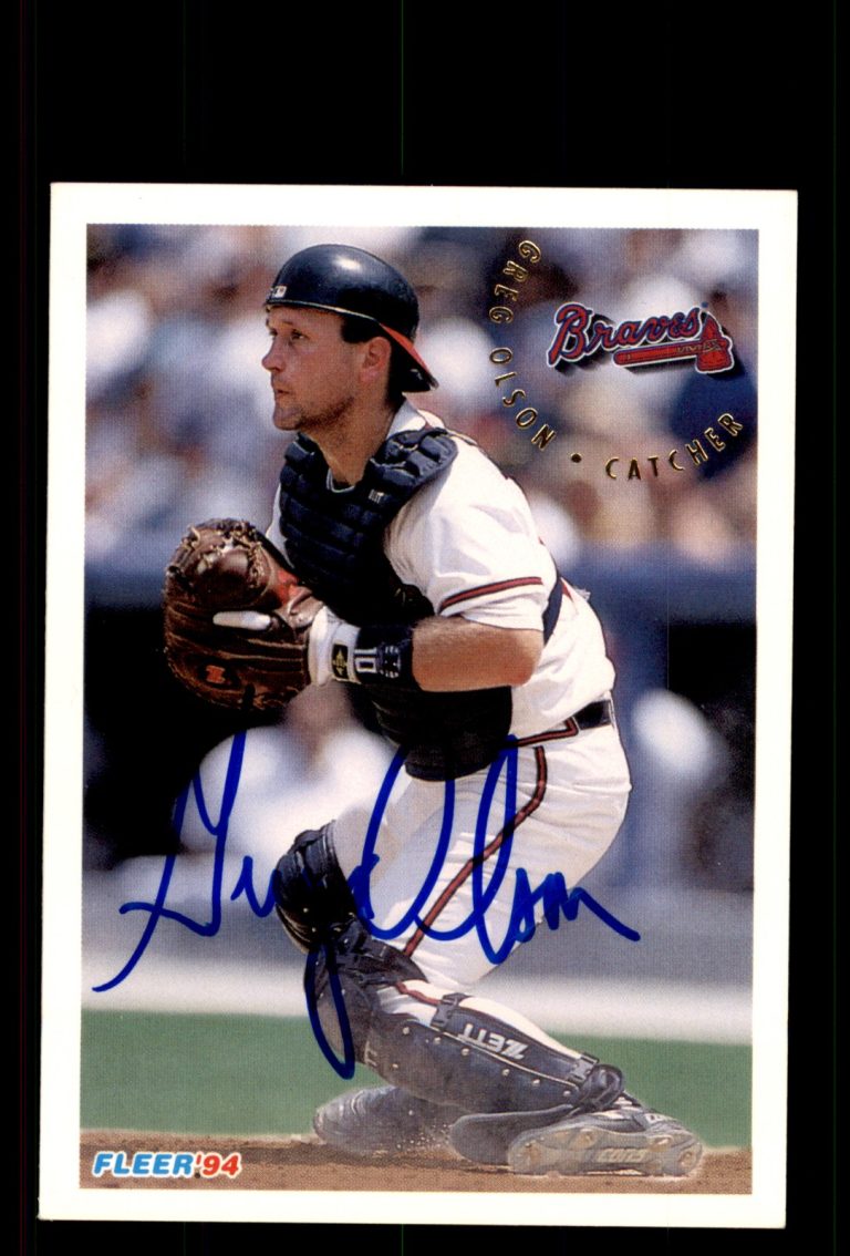 Signed Baseball Card Auto Greg Olson 1994 Fleer #370 Atlanta Braves