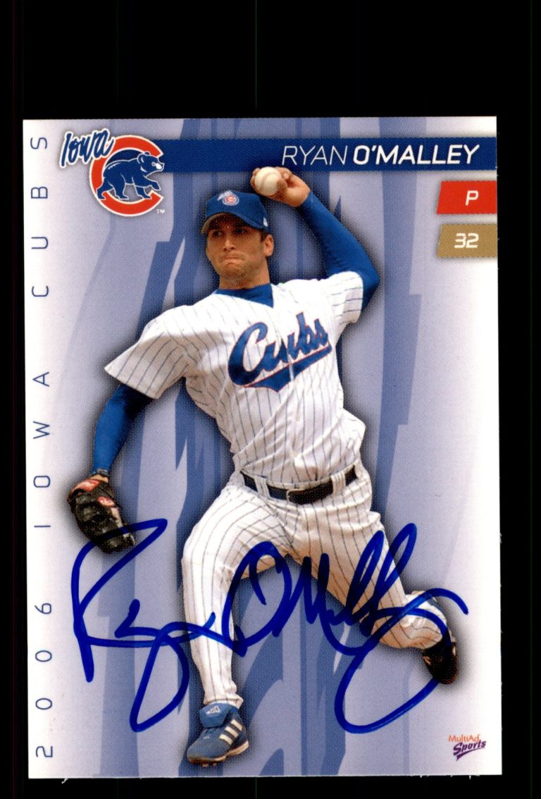 Signed Baseball Card Auto Ryan O'Malley 2006 MultiAd Iowa Cubs