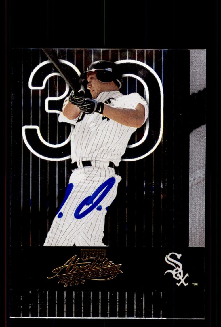 Signed Baseball Card Auto Magglio Ordonez 2002 Playoff Absolute #37 White Sox