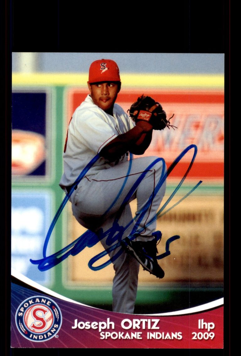 Signed Baseball Card Auto Joseph Ortiz 2009 Grandstand Spokane Indians