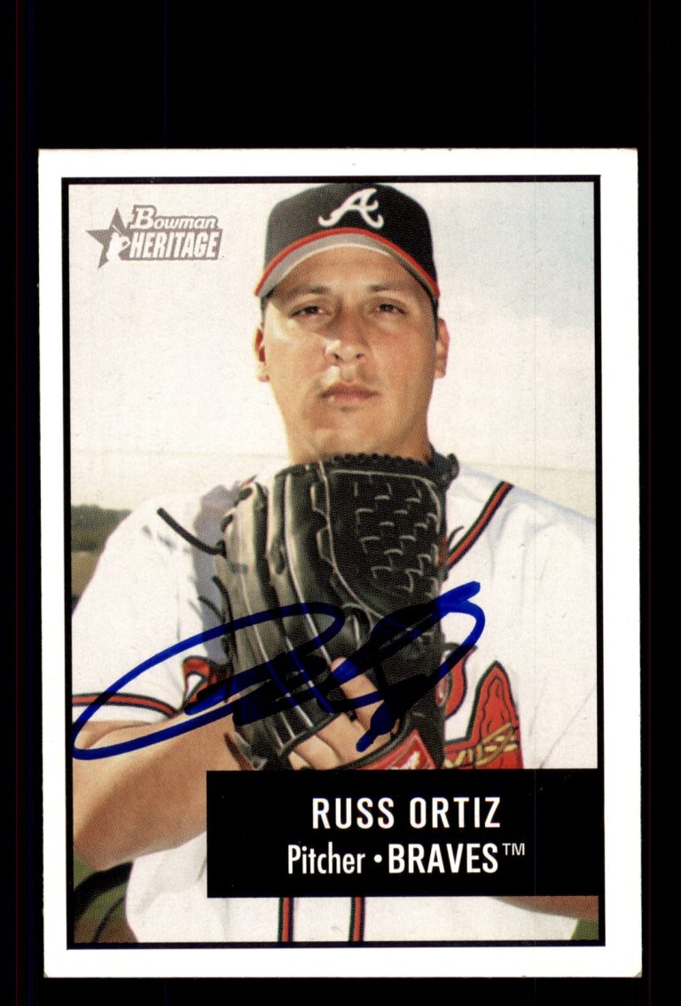 Signed Baseball Card Auto Russ Ortiz 2003 Bowman Heritage #46 Atlanta Braves