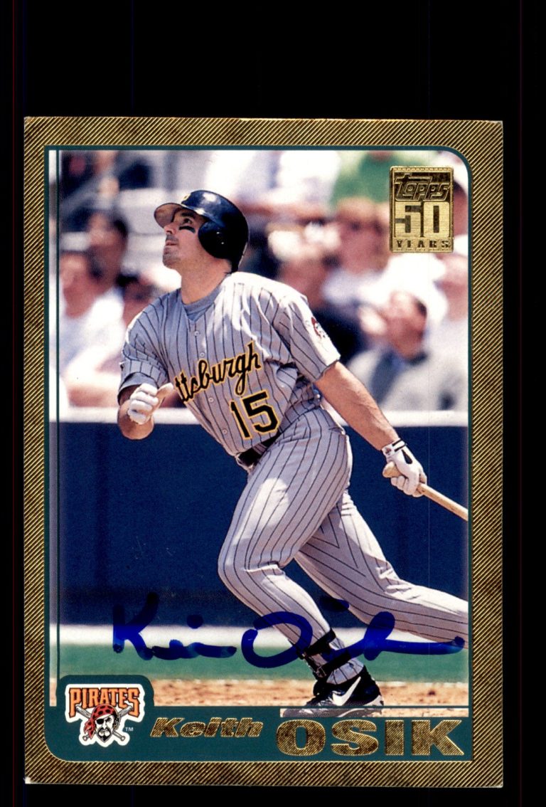 Signed Baseball Card Auto Keith Osik 2001 Topps #509 Pittsburgh Pirates Gold
