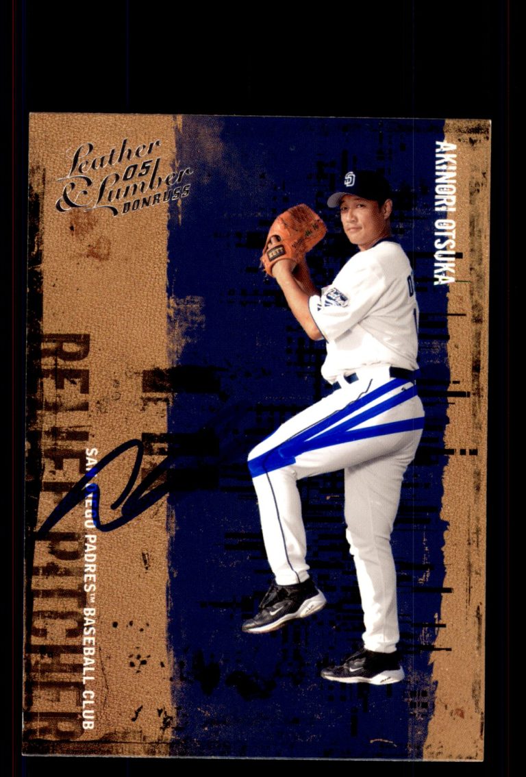 Signed Baseball Card Auto Akinori Otsuka 2005 Donruss Leather & Lumber #3