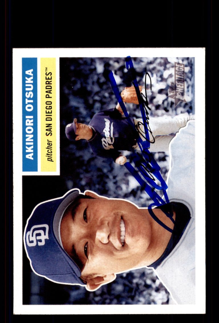 Signed Baseball Card Auto Akinori Otsuka 2005 Topps Heritage #372 Padres