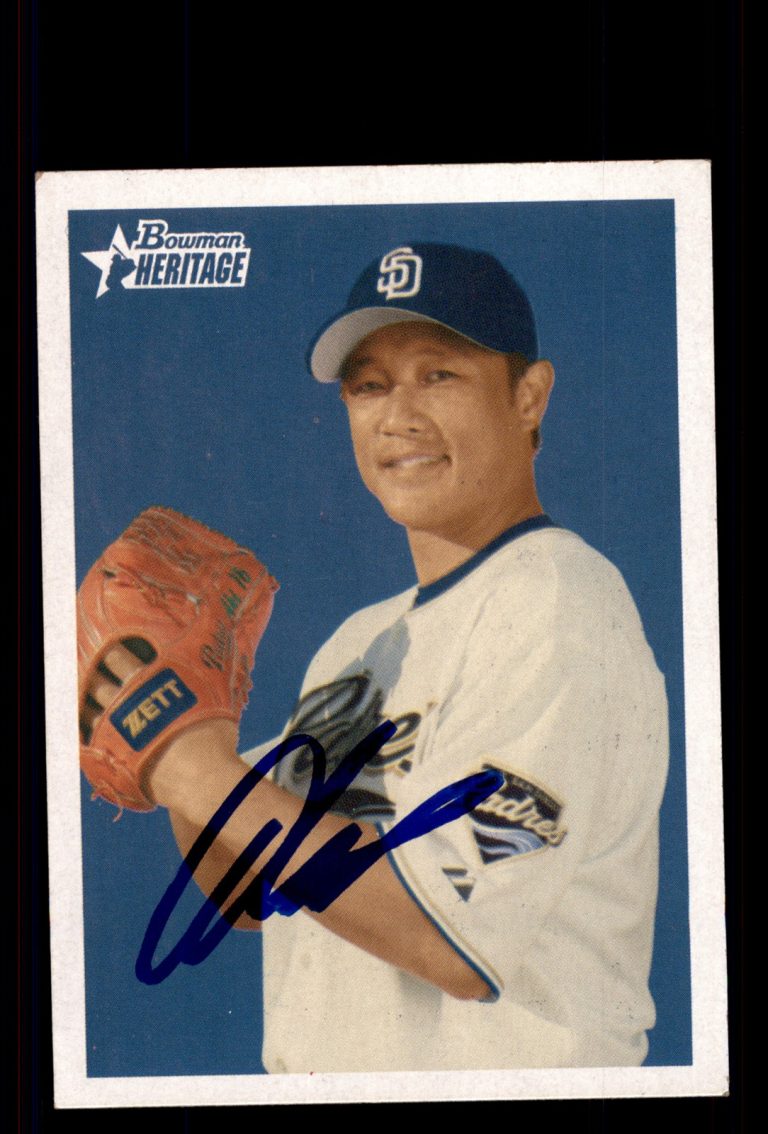 Signed Baseball Card Auto Akinori Otsuka 2006 Bowman Heritage #153