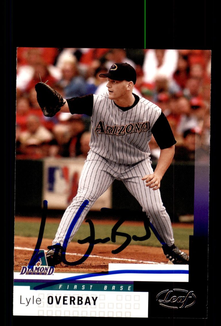 Signed Baseball Card Auto Lyle Overbay 2004 Leaf #102 Arizona Diamondbacks