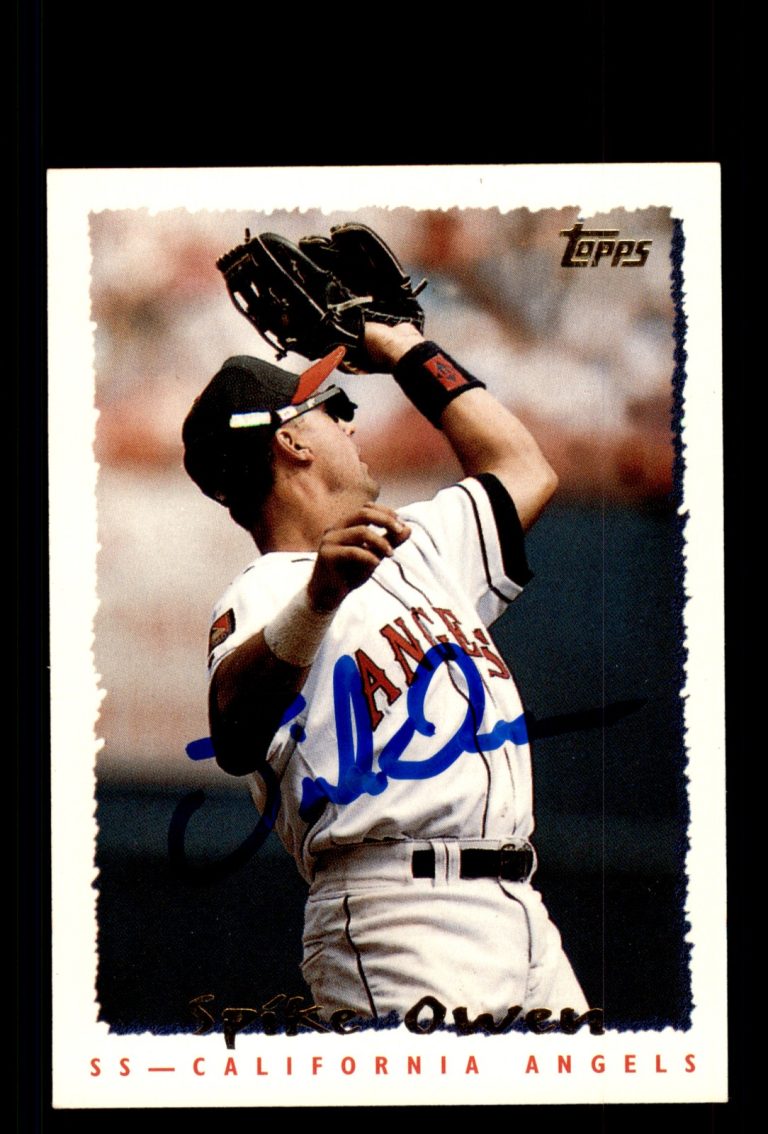 Signed Baseball Card Auto Spike Owen 1995 Topps #520 California Angels