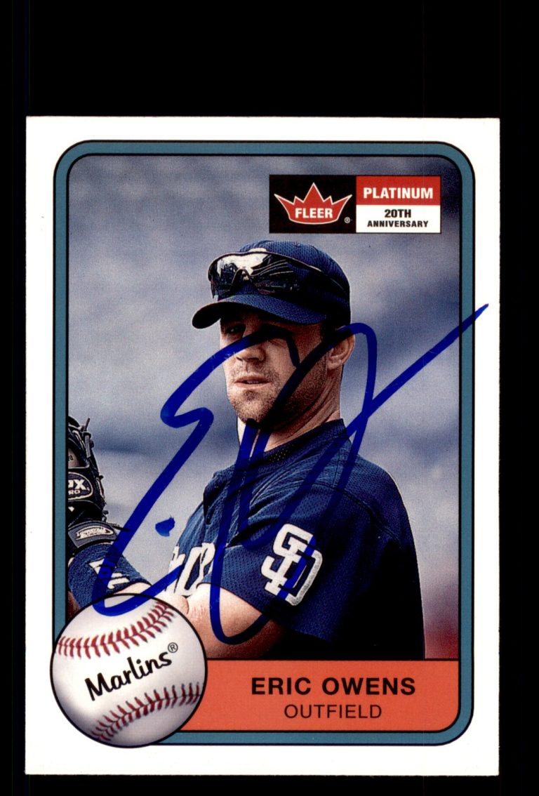 Signed Baseball Card Auto Eric Owens 2001 Fleer Platinum #191 Florida Marlins