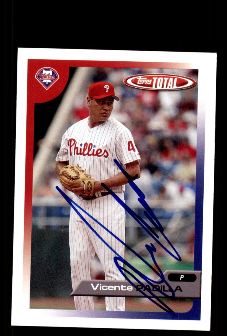 Signed Baseball Card Auto Vicente Padilla 2005 Topps Total #109 Phillies