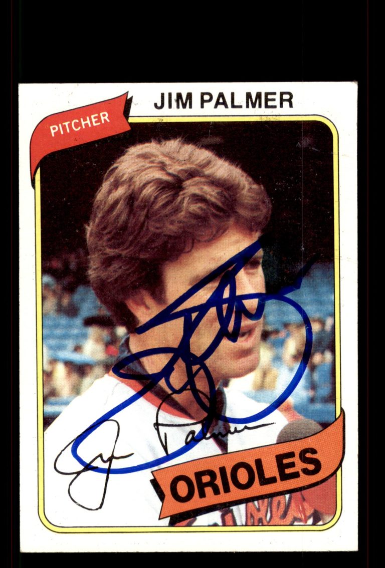 Signed Baseball Card Auto Jim Palmer 1980 Topps #590 Baltimore Orioles