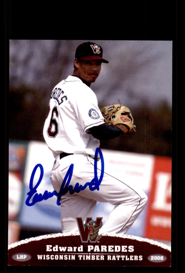 Signed Baseball Card Auto Edward Paredes 2008 Wisconsin Timber Rattlers