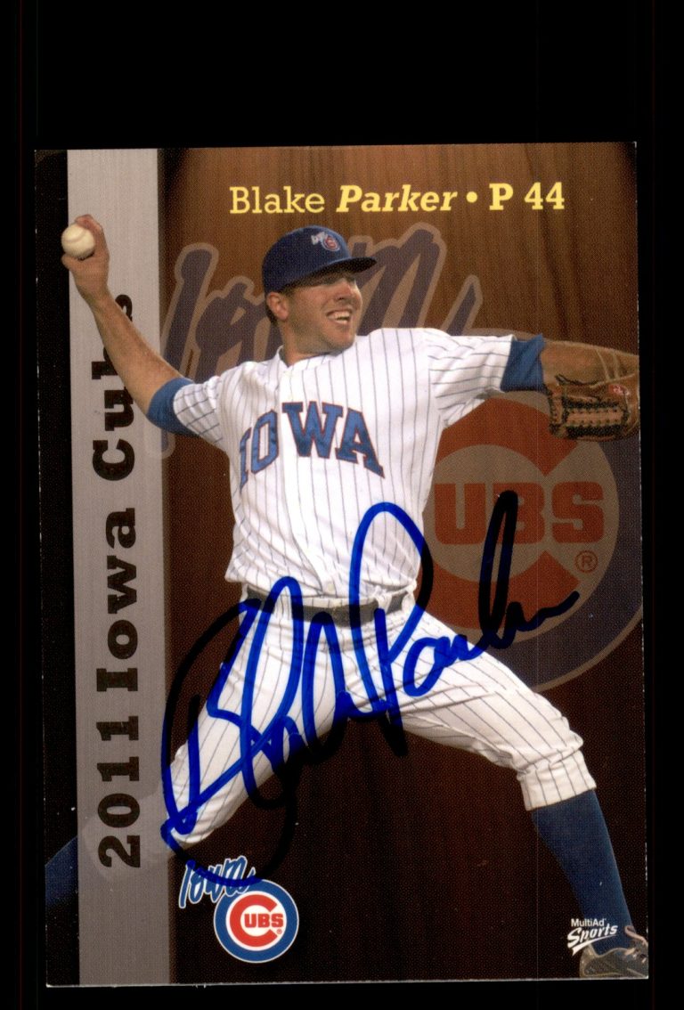 Signed Baseball Card Auto Blake Parker 2011 MultiAd Iowa Cubs