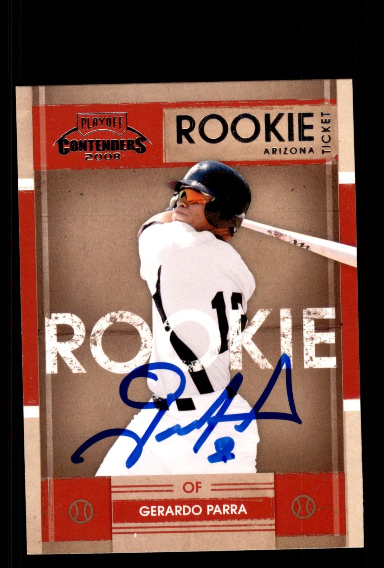 Signed Baseball Card Auto Gerardo Parra 2008 Playoff Contenders #23 Diamondbacks