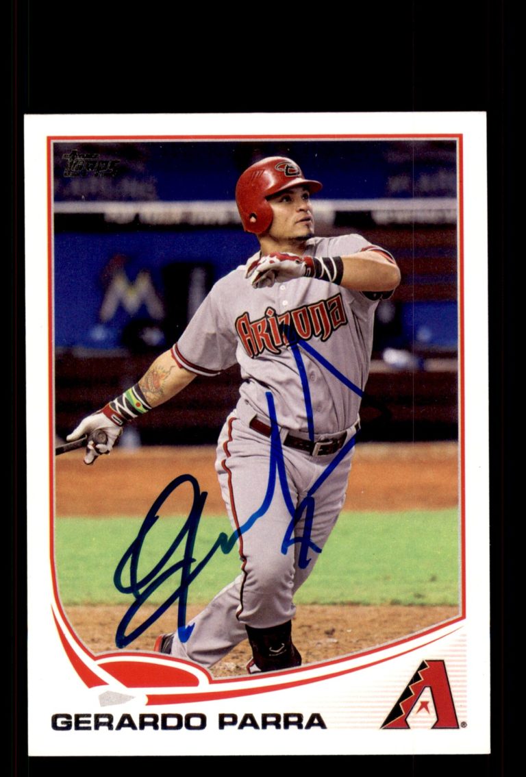 Signed Baseball Card Auto Gerardo Parra 2013 Topps #72 Diamondbacks
