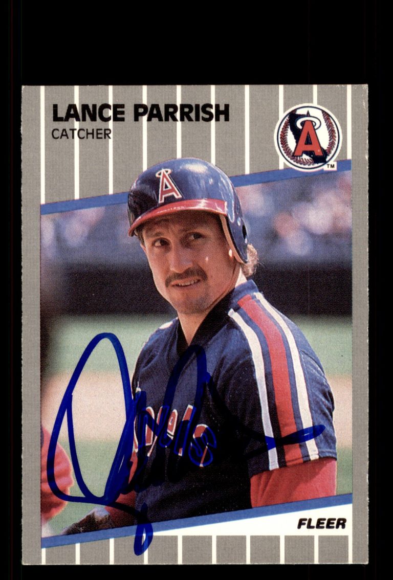 Signed Baseball Card Auto Lance Parrish 1989 Fleer #U-15 Angels
