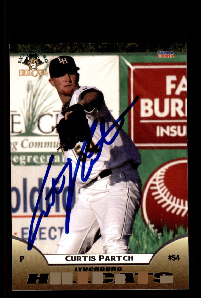 Signed Baseball Card Auto Curtis Partch 2010 Choice Lynchburg Hillcats