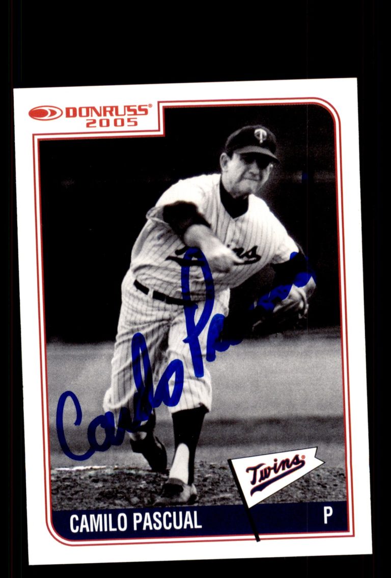 Signed Baseball Card Auto Camilo Pascual 2005 Donruss Minnesota Twins 1965 ALC