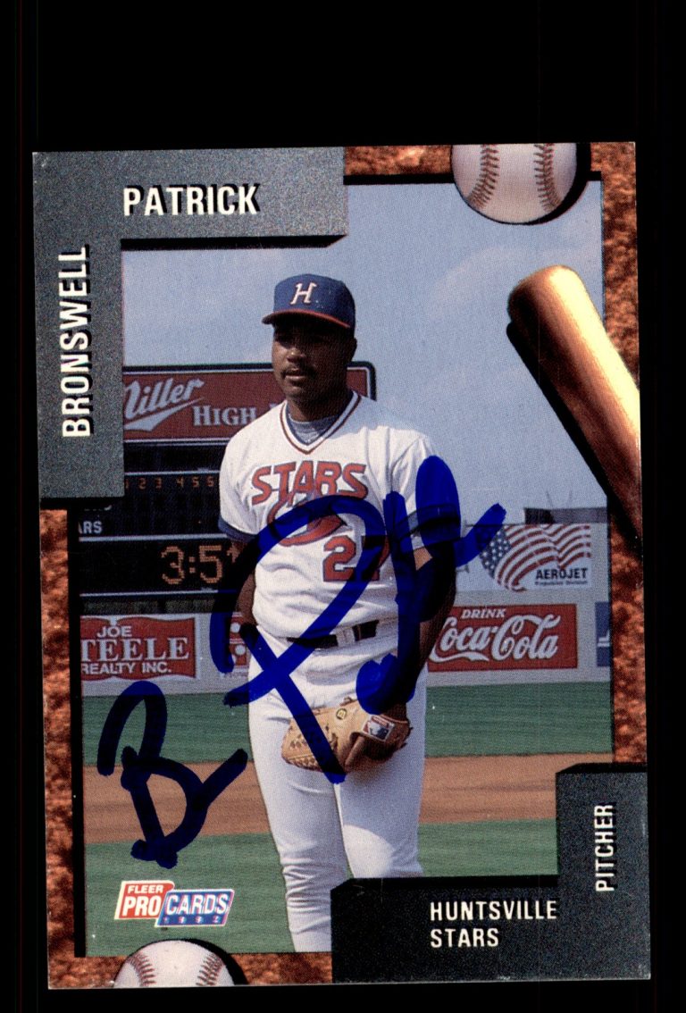 Signed Baseball Card Auto Bronswell Patrick 1992 Fleer ProCards Huntsville Stars
