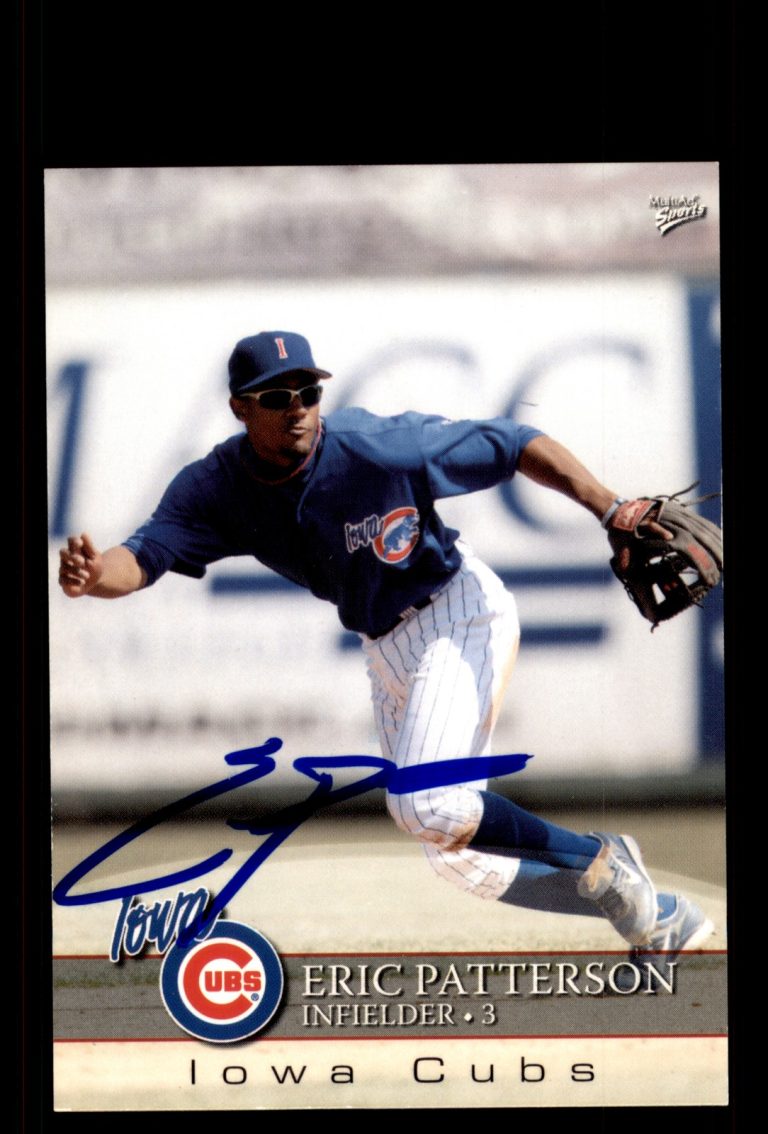 Signed Baseball Card Auto Eric Patterson 2008 MultiAd Iowa Cubs