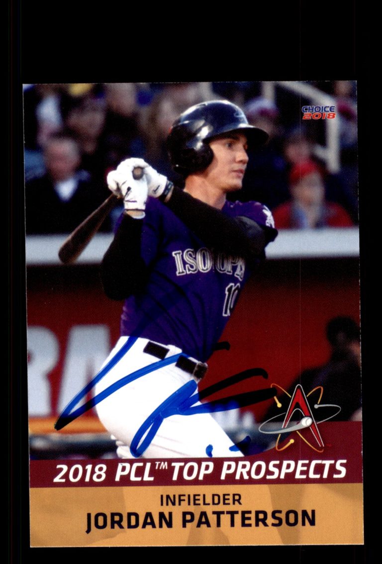 Signed Baseball Card Auto Jordan Patterson 2018 Pacific Coast League Prospects