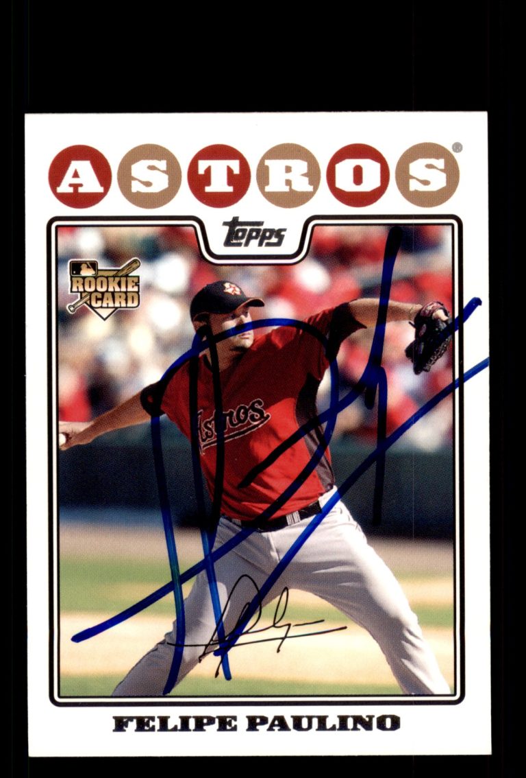 Signed Baseball Card Auto Felipe Paulino 2008 Topps #601 Houston Astros