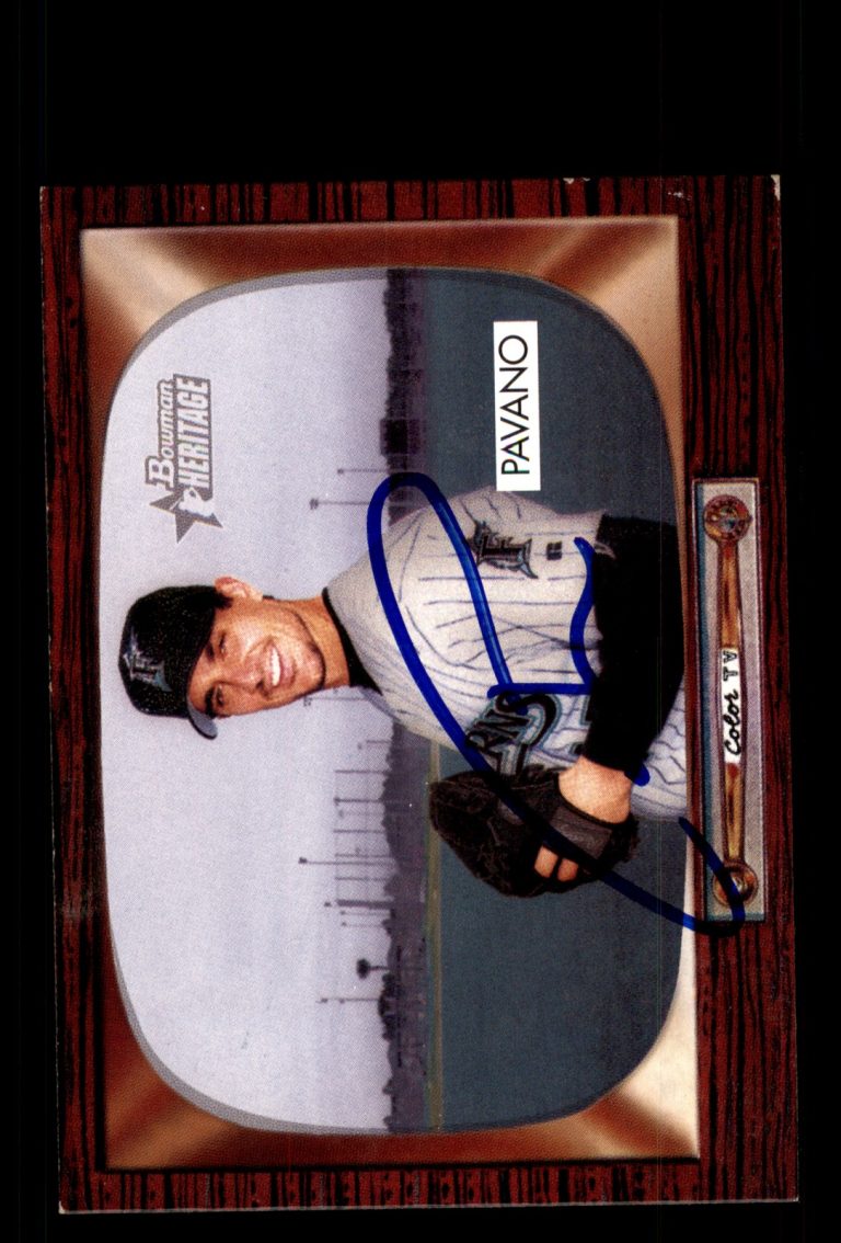 Signed Baseball Card Auto Carl Pavano 2004 Bowman Heritage #156 Florida Marlins