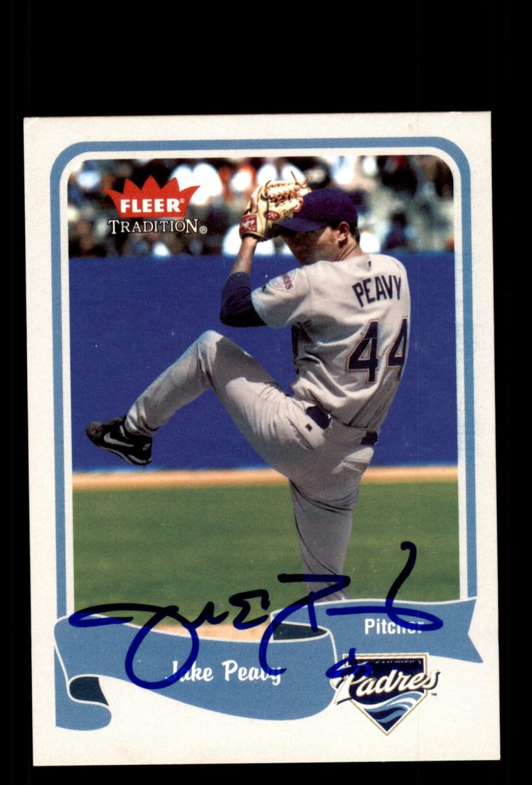Signed Baseball Card Auto Jake Peavy 2004 Fleer Tradition #264 San Diego Padres